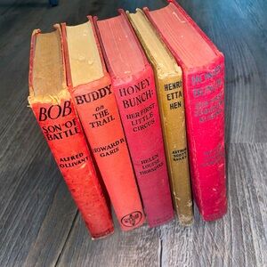 Vintage Childrens Books Henrietta Hen, Honey Bunch, Bob Son of Battle, Buddy HC